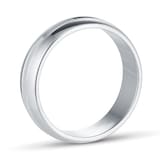 Goldsmiths 5mm D Shape Standard Grooved Polished Finish Wedding Ring In Platinum - Ring Size P