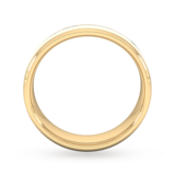Goldsmiths 6mm Slight Court Standard Centre Groove With Chamfered Edge Wedding Ring In 9 Carat Yellow Gold