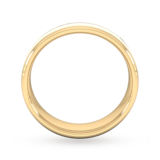 Goldsmiths 6mm Flat Court Heavy Centre Groove With Chamfered Edge Wedding Ring In 18 Carat Yellow Gold