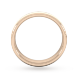 Goldsmiths 5mm Flat Court Heavy Centre Groove With Chamfered Edge Wedding Ring In 18 Carat Rose Gold