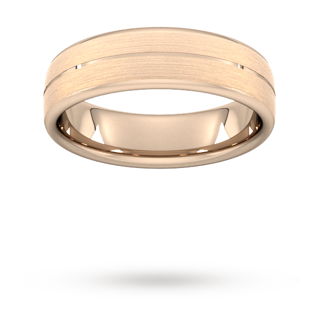 Goldsmiths 6mm Traditional Court Standard Centre Groove With Chamfered Edge Wedding Ring In 9 Carat Rose Gold Goldsmiths 6mm Traditional Court Standard Centre Groove With Chamfered Edge Wedding Ring In 9 Carat Rose Gold
