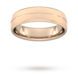 Goldsmiths 6mm Traditional Court Standard Centre Groove With Chamfered Edge Wedding Ring In 9 Carat Rose Gold - Ring Size Q