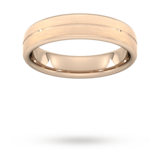 Goldsmiths 5mm Traditional Court Heavy Centre Groove With Chamfered Edge Wedding Ring In 9 Carat Rose Gold - Ring Size Q