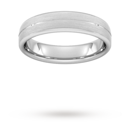 08301802 - 5mm Traditional Court Heavy Centre Groove With Chamfered Edge Wedding Ring In Platinum