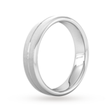 Goldsmiths 5mm D Shape Standard Centre Groove With Chamfered Edge Wedding Ring In Platinum - Ring Size Q