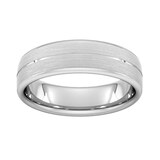 Goldsmiths 6mm D Shape Standard Centre Groove With Chamfered Edge Wedding Ring In Platinum