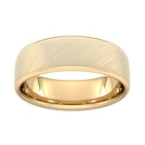 Goldsmiths 6mm Slight Court Heavy Diagonal Matt Finish Wedding Ring In 9 Carat Yellow Gold