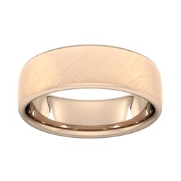 08301855 - 6mm Slight Court Heavy Diagonal Matt Finish Wedding Ring In 9 Carat Rose Gold