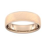Goldsmiths 6mm Slight Court Extra Heavy Diagonal Matt Finish Wedding Ring In 9 Carat Rose Gold