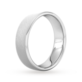 Goldsmiths 6mm Slight Court Standard Diagonal Matt Finish Wedding Ring In 18 Carat White Gold - Ring Size Z