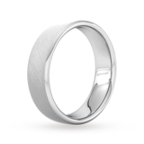 Goldsmiths 6mm Slight Court Extra Heavy Diagonal Matt Finish Wedding Ring In 18 Carat White Gold - Ring Size Q