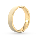 Goldsmiths 5mm Slight Court Standard Diagonal Matt Finish Wedding Ring In 18 Carat Yellow Gold - Ring Size Q