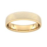 Goldsmiths 5mm Slight Court Heavy Diagonal Matt Finish Wedding Ring In 18 Carat Yellow Gold