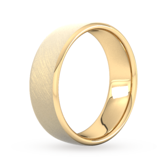 Goldsmiths 6mm Slight Court Heavy Diagonal Matt Finish Wedding Ring In 18 Carat Yellow Gold