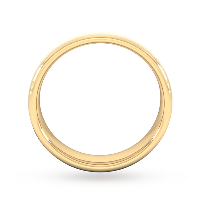 Goldsmiths 5mm Slight Court Extra Heavy Diagonal Matt Finish Wedding Ring In 18 Carat Yellow Gold - Ring Size M