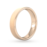 Goldsmiths 5mm Slight Court Extra Heavy Diagonal Matt Finish Wedding Ring In 18 Carat Rose Gold - Ring Size R