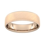 Goldsmiths 6mm Slight Court Extra Heavy Diagonal Matt Finish Wedding Ring In 18 Carat Rose Gold - Ring Size Q
