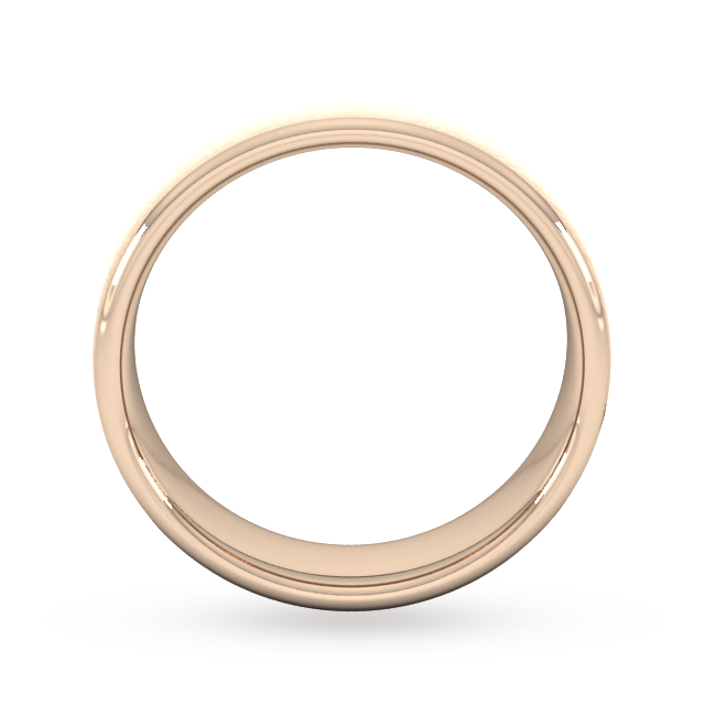 Goldsmiths 6mm Slight Court Extra Heavy Diagonal Matt Finish Wedding Ring In 18 Carat Rose Gold - Ring Size P