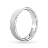 Goldsmiths 5mm Slight Court Standard Diagonal Matt Finish Wedding Ring In Platinum - Ring Size L
