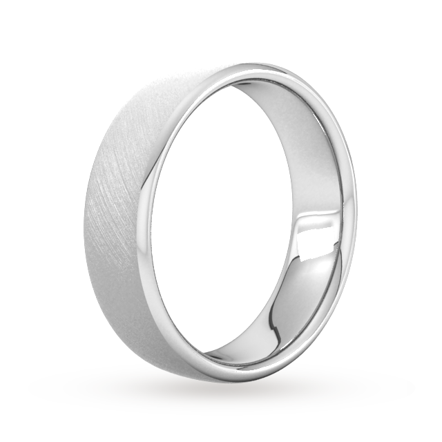 Goldsmiths 6mm Slight Court Extra Heavy Diagonal Matt Finish Wedding Ring In Platinum - Ring Size M Goldsmiths 6mm Slight Court Extra Heavy Diagonal Matt Finish Wedding Ring In Platinum - Ring Size M