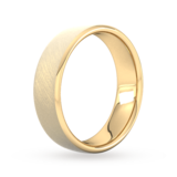 Goldsmiths 6mm Flat Court Heavy Diagonal Matt Finish Wedding Ring In 9 Carat Yellow Gold - Ring Size O