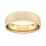 Goldsmiths 6mm Flat Court Heavy Diagonal Matt Finish Wedding Ring In 18 Carat Yellow Gold