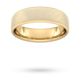 Goldsmiths 6mm Traditional Court Heavy Diagonal Matt Finish Wedding Ring In 9 Carat Yellow Gold - Ring Size H
