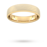 Goldsmiths 5mm Traditional Court Heavy Diagonal Matt Finish Wedding Ring In 18 Carat Yellow Gold