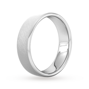 Goldsmiths 6mm Traditional Court Standard Diagonal Matt Finish Wedding Ring In Platinum