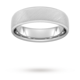 Goldsmiths 6mm D Shape Heavy Diagonal Matt Finish Wedding Ring In 9 Carat White Gold - Ring Size O