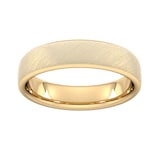 Goldsmiths 5mm D Shape Standard Diagonal Matt Finish Wedding Ring In 9 Carat Yellow Gold