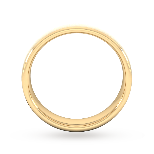 Goldsmiths 5mm D Shape Heavy Diagonal Matt Finish Wedding Ring In 9 Carat Yellow Gold - Ring Size P