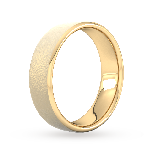 Goldsmiths 6mm D Shape Heavy Diagonal Matt Finish Wedding Ring In 9 Carat Yellow Gold - Ring Size N Goldsmiths 6mm D Shape Heavy Diagonal Matt Finish Wedding Ring In 9 Carat Yellow Gold - Ring Size N