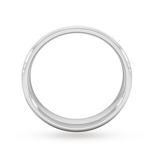 Goldsmiths 5mm D Shape Heavy Diagonal Matt Finish Wedding Ring In 18 Carat White Gold - Ring Size Q