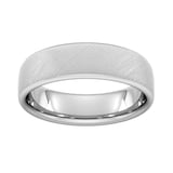Goldsmiths 6mm D Shape Heavy Diagonal Matt Finish Wedding Ring In 18 Carat White Gold - Ring Size G