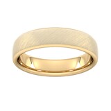 Goldsmiths 5mm D Shape Standard Diagonal Matt Finish Wedding Ring In 18 Carat Yellow Gold - Ring Size Y