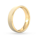 Goldsmiths 5mm D Shape Standard Diagonal Matt Finish Wedding Ring In 18 Carat Yellow Gold - Ring Size Y