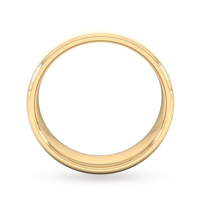 Goldsmiths 6mm D Shape Standard Diagonal Matt Finish Wedding Ring In 18 Carat Yellow Gold