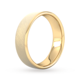 Goldsmiths 6mm D Shape Heavy Diagonal Matt Finish Wedding Ring In 18 Carat Yellow Gold - Ring Size G