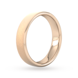 Goldsmiths 5mm D Shape Heavy Diagonal Matt Finish Wedding Ring In 18 Carat Rose Gold