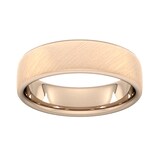 Goldsmiths 6mm D Shape Heavy Diagonal Matt Finish Wedding Ring In 18 Carat Rose Gold - Ring Size S