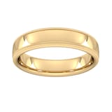 Goldsmiths 5mm Slight Court Extra Heavy Milgrain Edge Wedding Ring In 9 Carat Yellow Gold