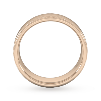 Goldsmiths 6mm Slight Court Heavy Milgrain Edge Wedding Ring In 9 Carat Rose Gold