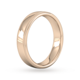 Goldsmiths 5mm Slight Court Standard Milgrain Edge Wedding Ring In 18 Carat Rose Gold - Ring Size Q