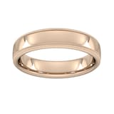 Goldsmiths 5mm Slight Court Extra Heavy Milgrain Edge Wedding Ring In 18 Carat Rose Gold - Ring Size I