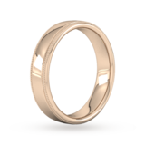 Goldsmiths 5mm Slight Court Extra Heavy Milgrain Edge Wedding Ring In 18 Carat Rose Gold - Ring Size I