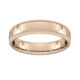 Goldsmiths 5mm Flat Court Heavy Milgrain Edge Wedding Ring In 9 Carat Rose Gold - Ring Size K