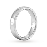 Goldsmiths 5mm Flat Court Heavy Milgrain Edge Wedding Ring In 18 Carat White Gold - Ring Size Q