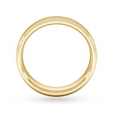 Goldsmiths 5mm Flat Court Heavy Milgrain Edge Wedding Ring In 18 Carat Yellow Gold - Ring Size Q