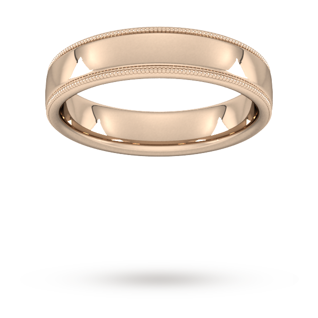 Goldsmiths 5mm Traditional Court Heavy Milgrain Edge Wedding Ring In 9 Carat Rose Gold